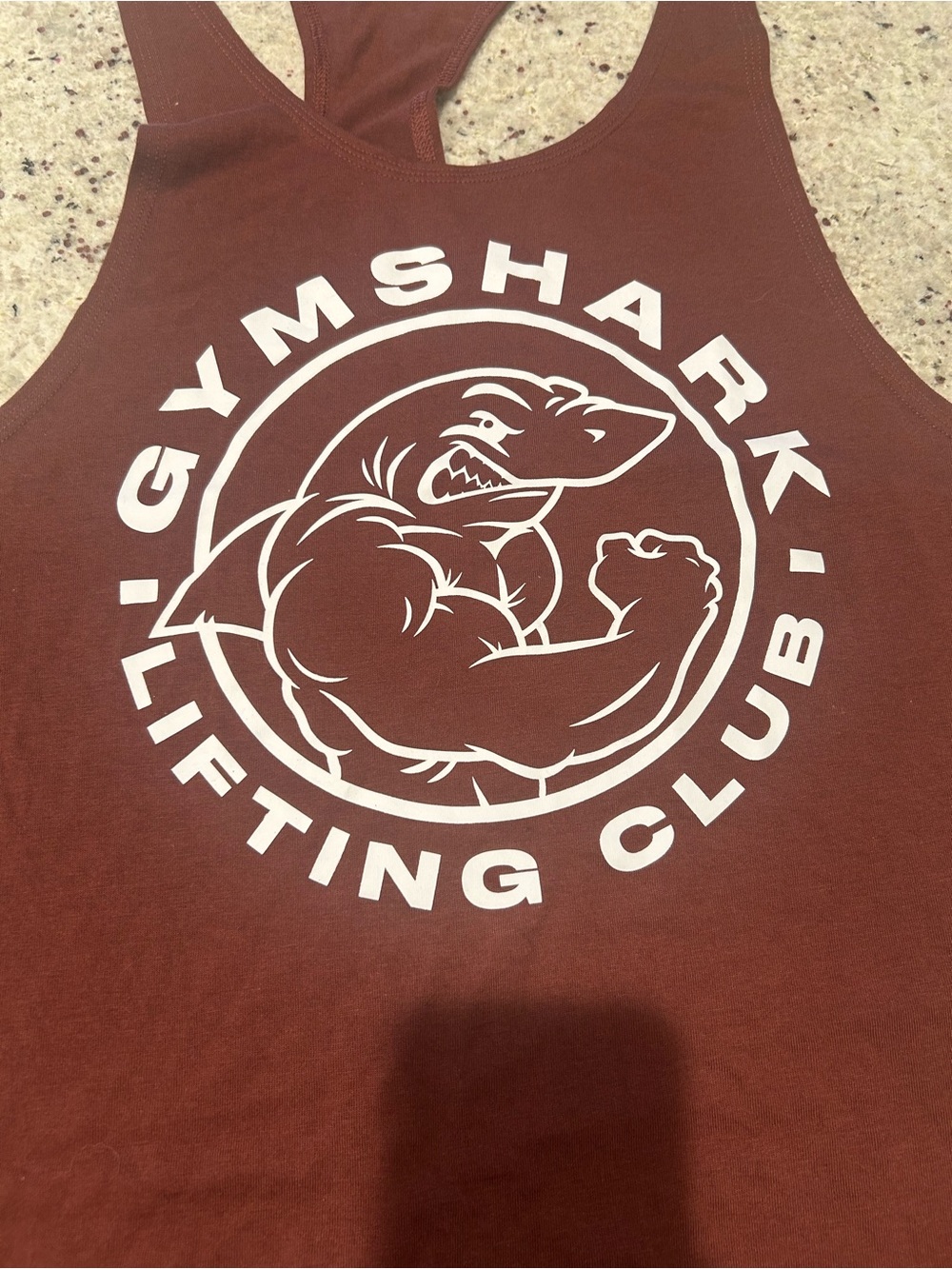 Gymshark Men's Stringer Tank - Maroon with White Logo - Picture 2 of 4